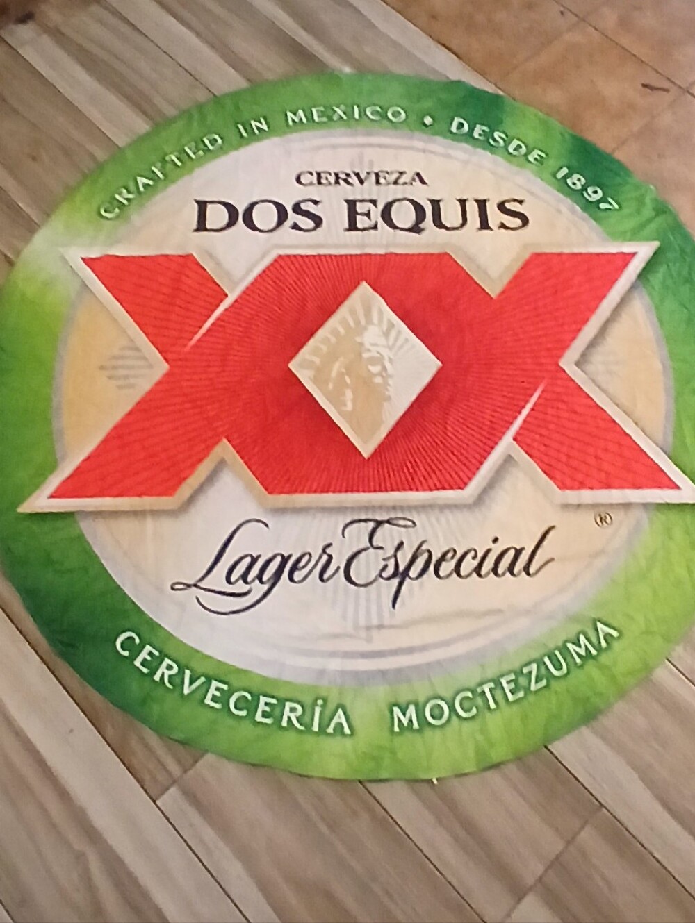Dos Equis XXX Round Beach Towel - Green/Red